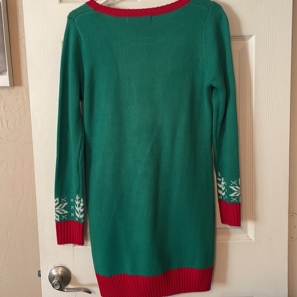 Pug Christmas sweater Sz S/M oversized worn 1x - Picture 5 of 5